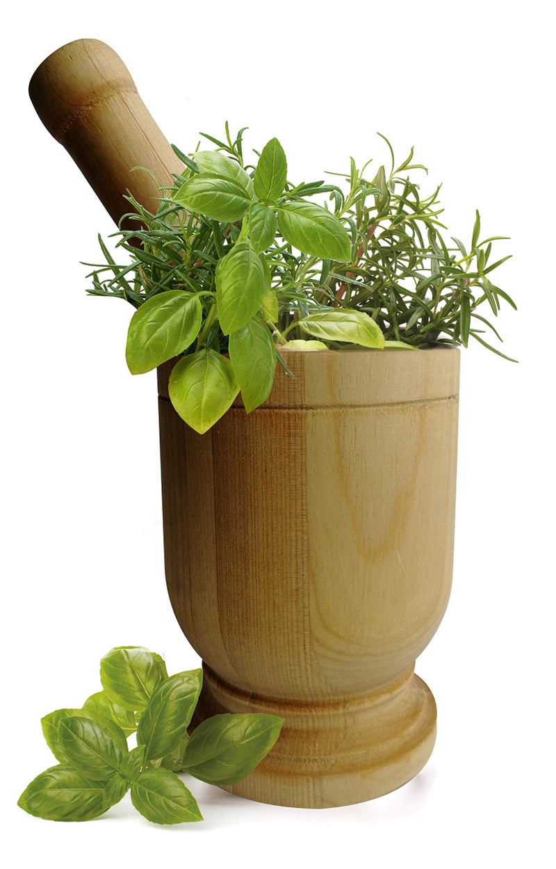 Bene Casa - Natural Wooden Mortar and Pestle (5" x 3.5" - 8 oz Capacity) - Grinder for Spices, Seasonings, Pastes, Pesto, and Guacamole - Image 2
