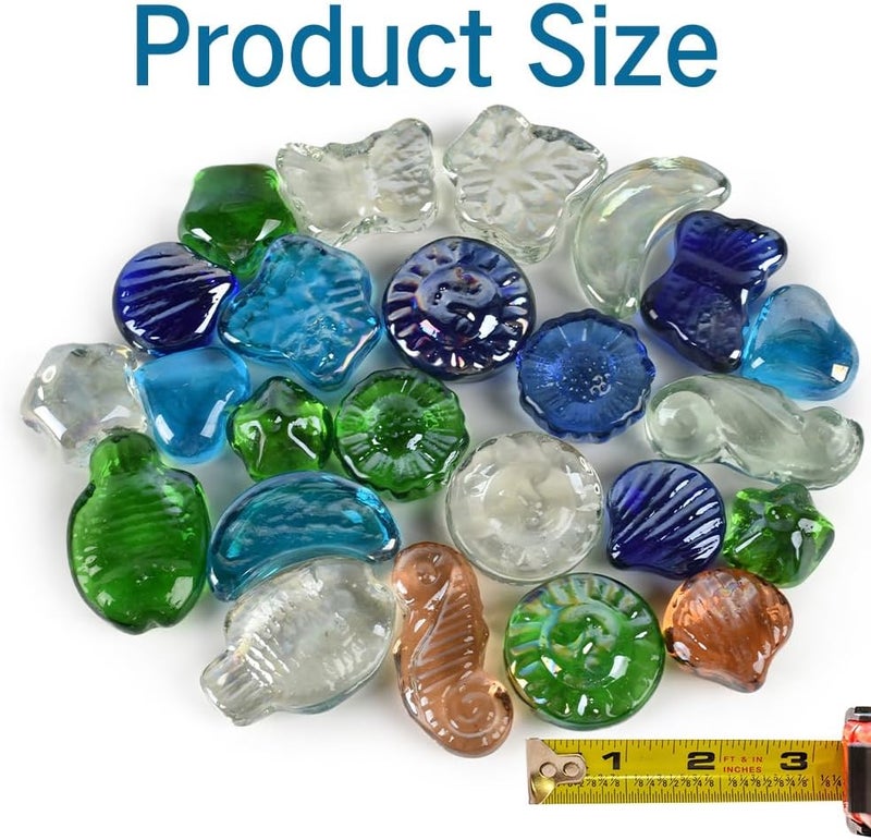 VIOCIWUO Glass Pebbles for Decorative 1LB, Flat Marbles Glass Beads Stone for Floral Arrangements Vases Gem Aquarium Pebbles Vase Filler Decor - Image 2