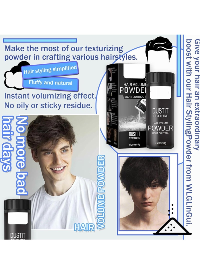 Jaysuing Hair Styling Powder for Men, Hair Styling Texturizing Powder, Volumizing Texture Powder, Fluffy Hair Texture Powder for Men, Strong Hold Natural Look Matte Finish Hair Volumizer for All Hair Types 8g  - Image 2