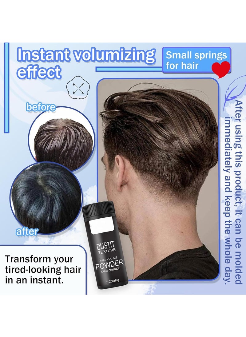 Jaysuing Hair Styling Powder for Men, Hair Styling Texturizing Powder, Volumizing Texture Powder, Fluffy Hair Texture Powder for Men, Strong Hold Natural Look Matte Finish Hair Volumizer for All Hair Types 8g  - Image 3