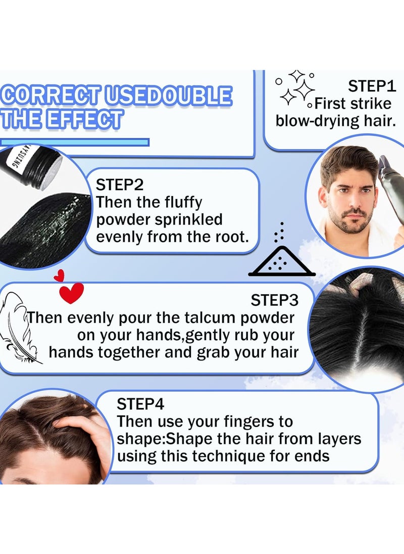 Jaysuing Hair Styling Powder for Men, Hair Styling Texturizing Powder, Volumizing Texture Powder, Fluffy Hair Texture Powder for Men, Strong Hold Natural Look Matte Finish Hair Volumizer for All Hair Types 8g  - Image 4