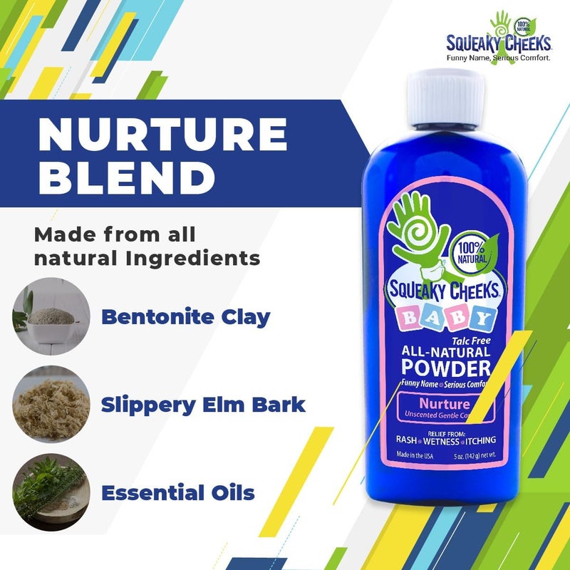 Squeaky Cheeks Baby Powder 5oz  Organic  Unscented TalcFree and All Natural Powder  Effective Relief from Rash Wetness and Itching  Also Ideal for Adults - Image 3