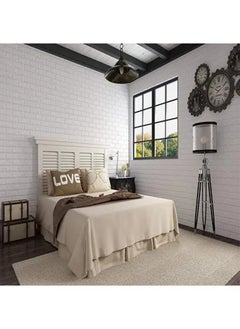 Sharpdo 10-Piece 3D Foam Bricks Wallpaper Set White  - Image 3