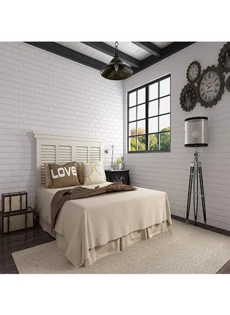Sharpdo - 10-Piece 3D Foam Bricks Wallpaper Set White - Image 1