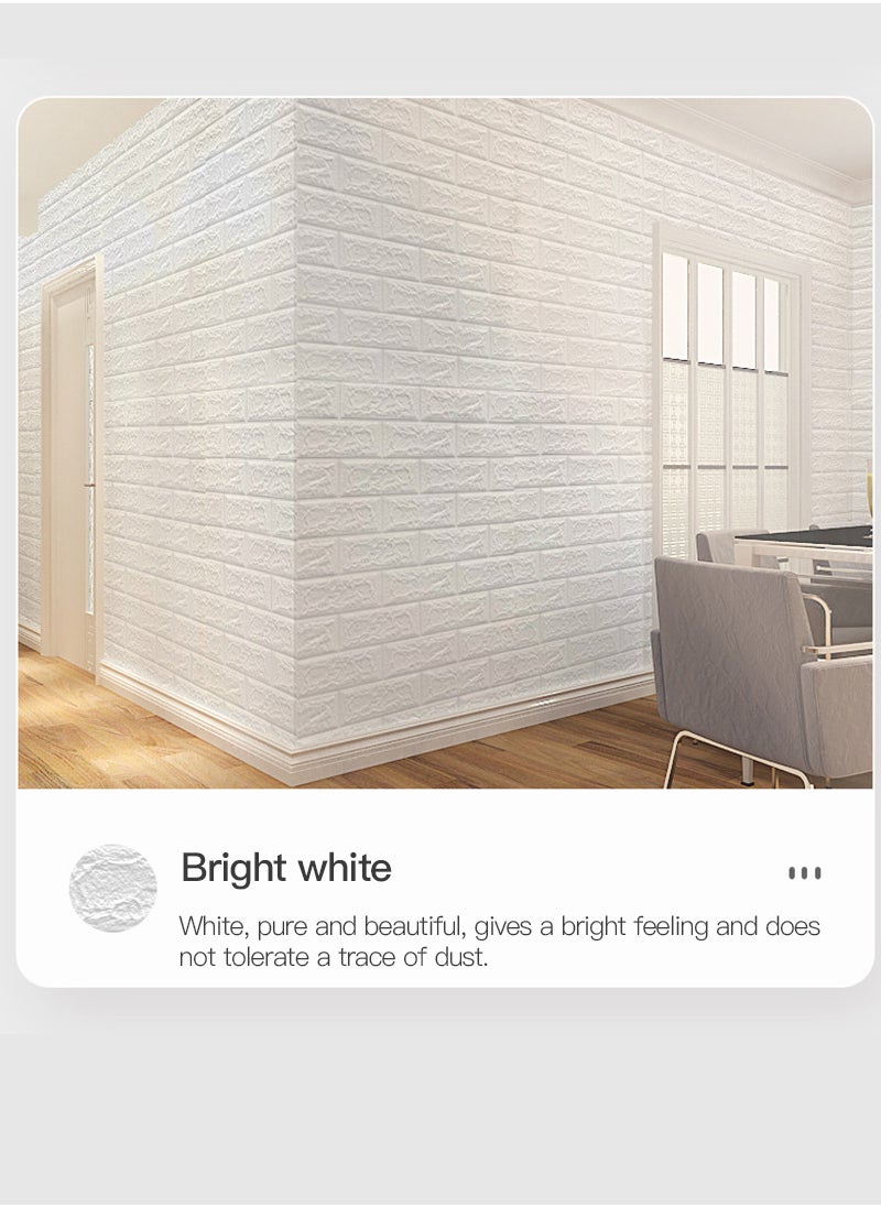 Sharpdo - 10-Piece 3D Foam Bricks Wallpaper Set White - Image 1