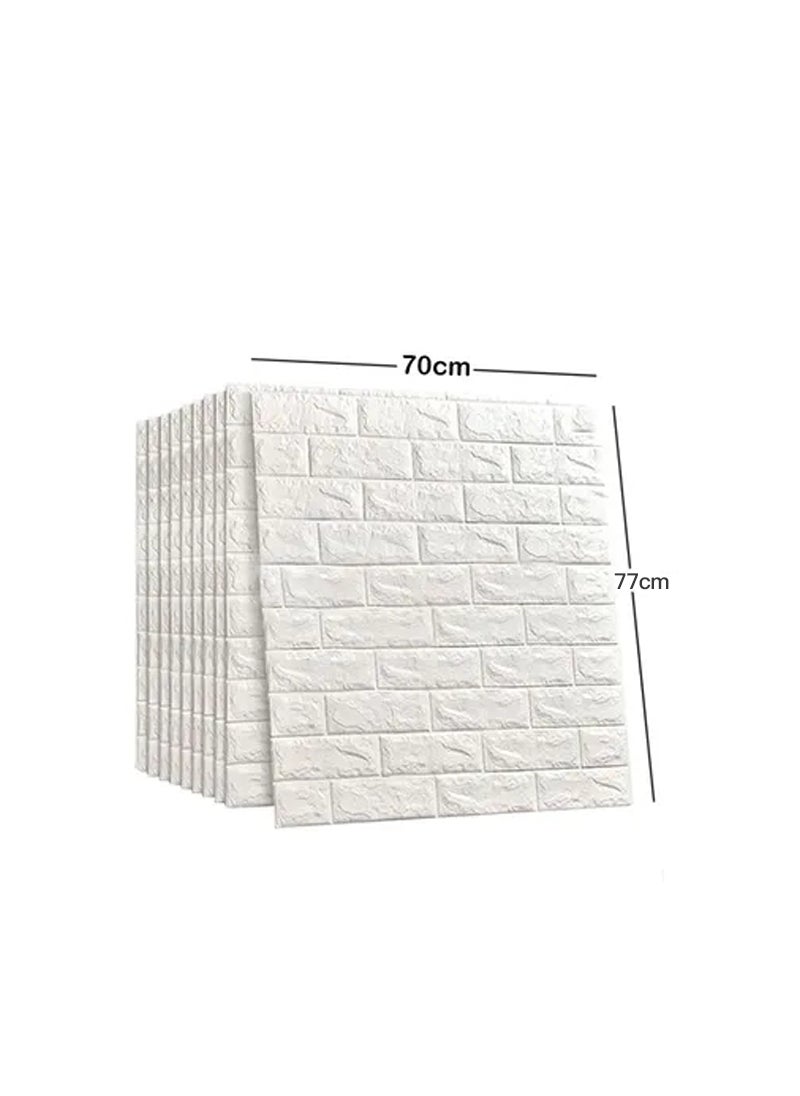 Sharpdo - 10-Piece 3D Foam Bricks Wallpaper Set White - Image 1