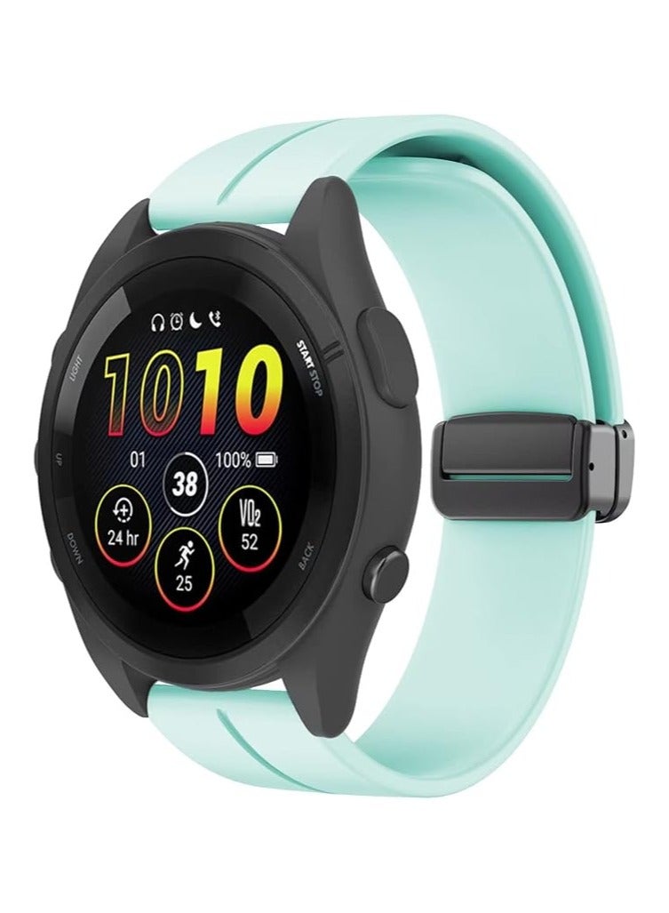 Strap Silicone Magnetic Clasp 20MM Band For Samsung Gear Sport/Watch 4/5/6/Watch 5 Pro/S2 classic/active 2 40mm 44mm/Amazfit GTS 3/4/4 Mini/Bip 3/GTS 2 mini/GTS 2e/Bip (Turqoise) - Image 2