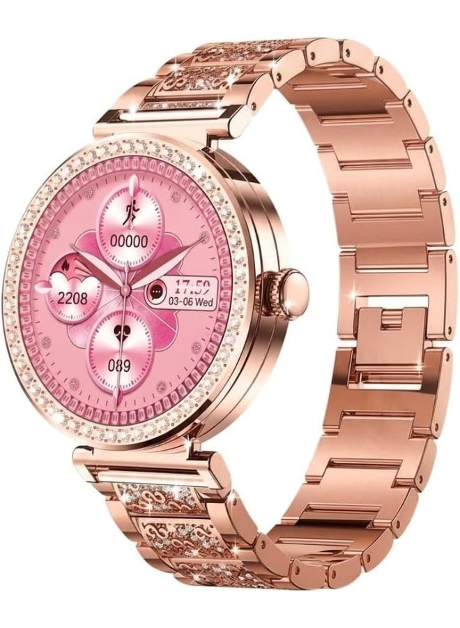 جيسي ساعة JSYES MS22 الذكية المرصعة بالألماس - إصدار فاخر باللون الذهبي الوردي 💎⌚ - Image 1