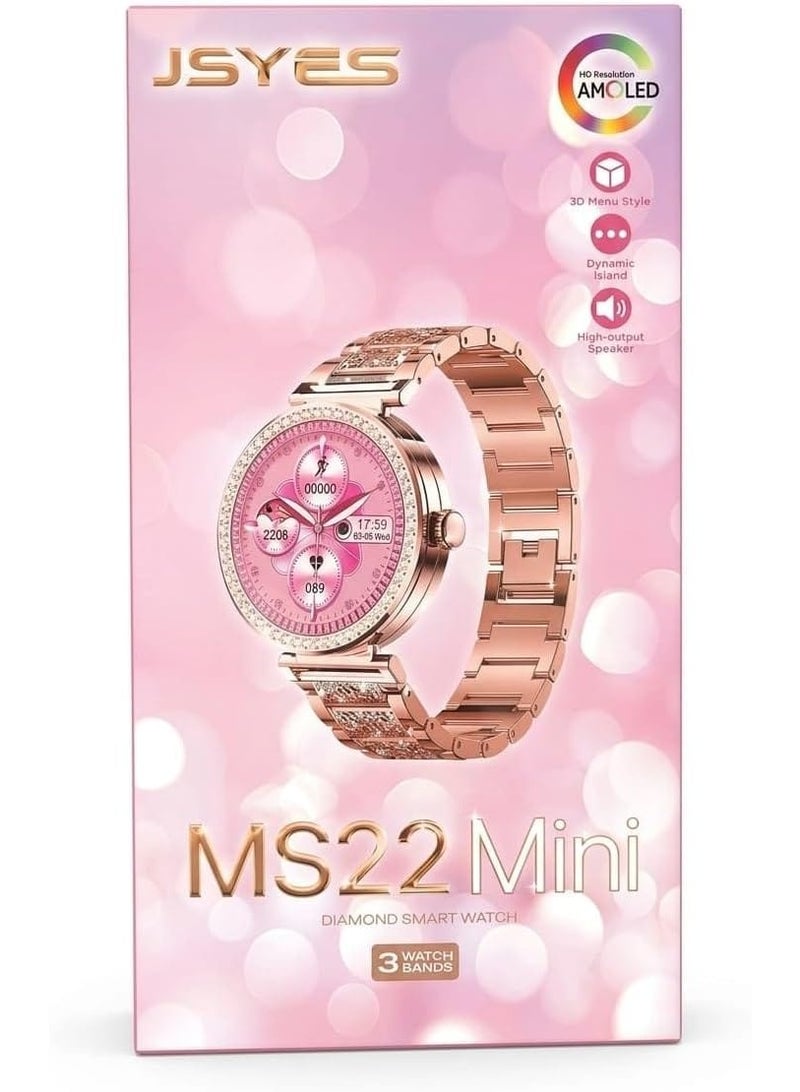 جيسي ساعة JSYES MS22 الذكية المرصعة بالألماس - إصدار فاخر باللون الذهبي الوردي 💎⌚ - Image 4