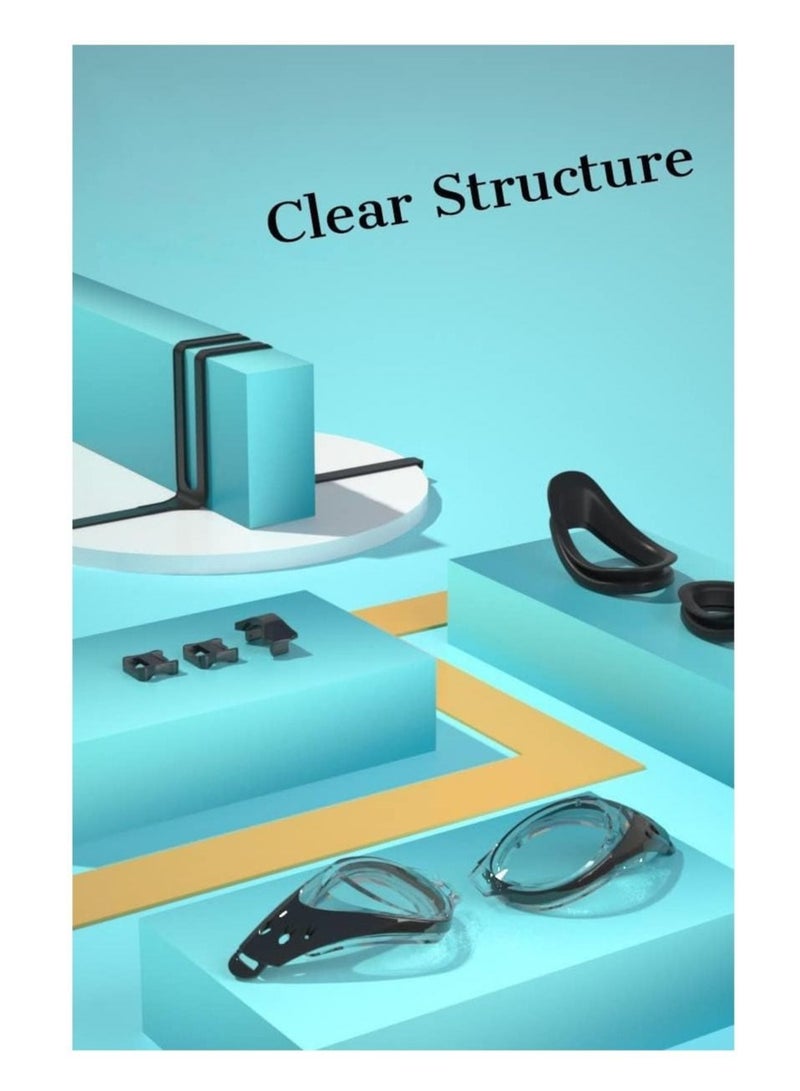 Captaintech Swimming Goggles, Swimming Goggles for Men Women, Anti-Fog UV Protection Anti Slip Adult Swim Goggles No Leak Swimming Glasses - Image 3