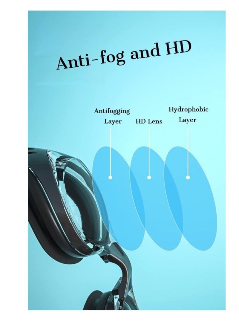 Captaintech Swimming Goggles, Swimming Goggles for Men Women, Anti-Fog UV Protection Anti Slip Adult Swim Goggles No Leak Swimming Glasses - Image 4