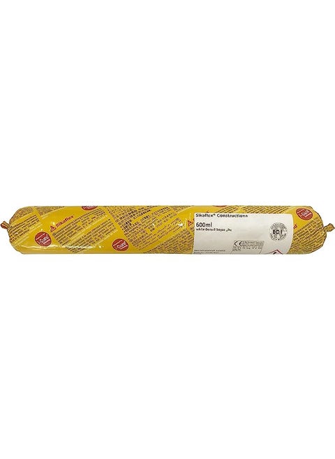 Sikaflex Construction+, Multipurpose Elastic Joint Sealant For Concrete And Precast Joints, Sealing, Moisture-Curing ,Flexible Sausage ,White, 600 Ml ,443478