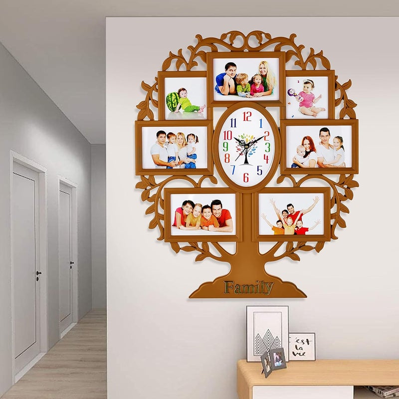 Harbour Analog Latest Stylish New Models Wall Clock with Photo Frames for Home Living Room Hall Bedroom Size Height 58 CM X Width 48CM Home Decor Big Size Wall Clock Mz STRT7 - Image 3