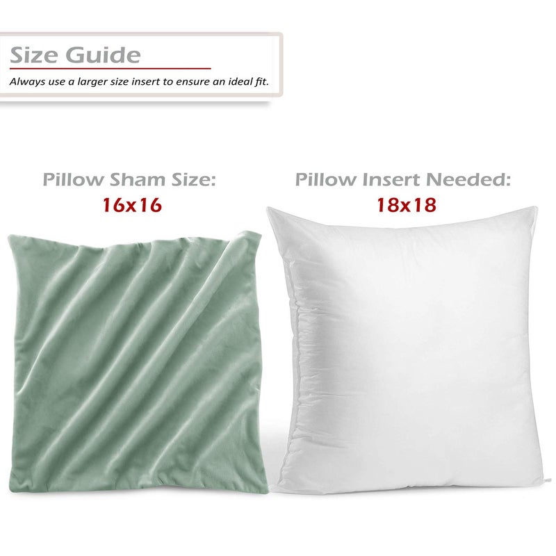 Nestl Nestl Throw Pillow Covers  Cozy Velvet Decorative Outdoor Pillow Covers 16x16 Inches  Soft Solid Cushion Covers for Sofa  Bed and Car  Set of 4 - Mint  - Image 2