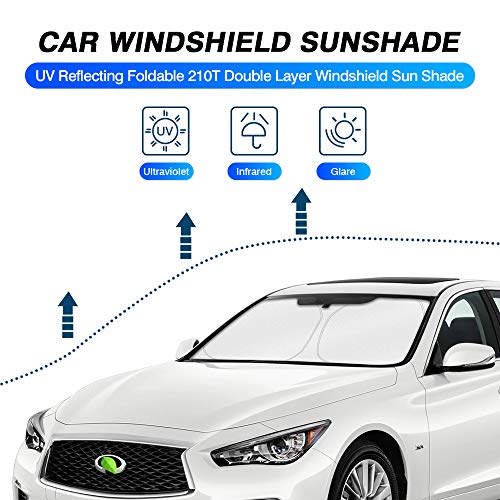 KUST Windshield Sun Shade for 2014-2024 Infiniti Q50 Accessories Custom Fit Window Shade Cover Sun Visor Folding Blocks UV Rays Keep Your Car Cooler - Image 2