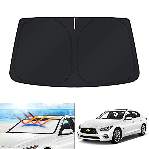 KUST Windshield Sun Shade for 2014-2024 Infiniti Q50 Accessories Custom Fit Window Shade Cover Sun Visor Folding Blocks UV Rays Keep Your Car Cooler - Image 1