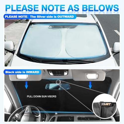 KUST Windshield Sun Shade for 2014-2024 Infiniti Q50 Accessories Custom Fit Window Shade Cover Sun Visor Folding Blocks UV Rays Keep Your Car Cooler - Image 5