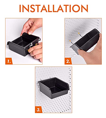 G.CORE 12 Pack Pegboard Bins with Hooks, Peg Board Hooks Assortment Organizer Accessory, Various Tools Storage Arrange System Kit for Garage Craft Workshop Workbench Hobby Office - Image 3