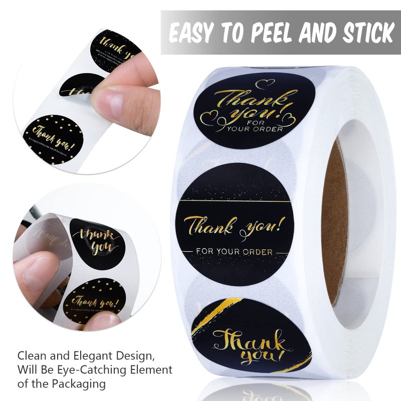 Tenare 1120 Pcs Thank You Cards and Stickers Set, Include 120 Business Card 1000 Roll Labels Thank You for Supporting My Small Business Stickers Package Insert(Fresh Style) - Image 3