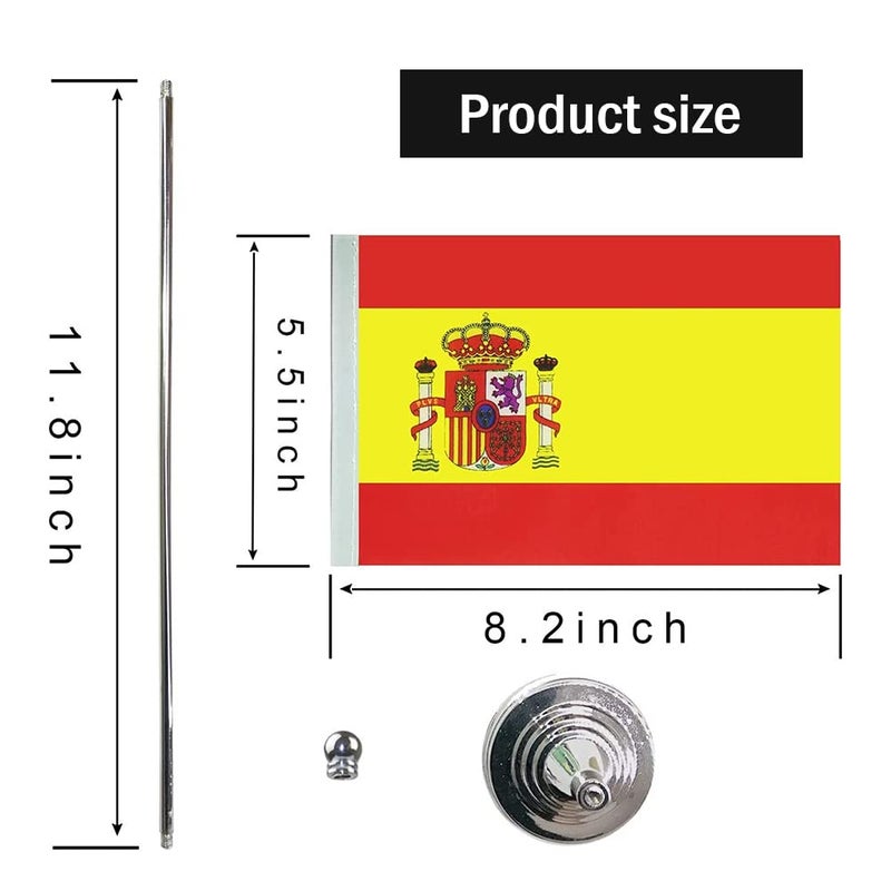 mflagperft Spain Flag Spanish Table Desk Small Mini Flags Decorations - Image 2