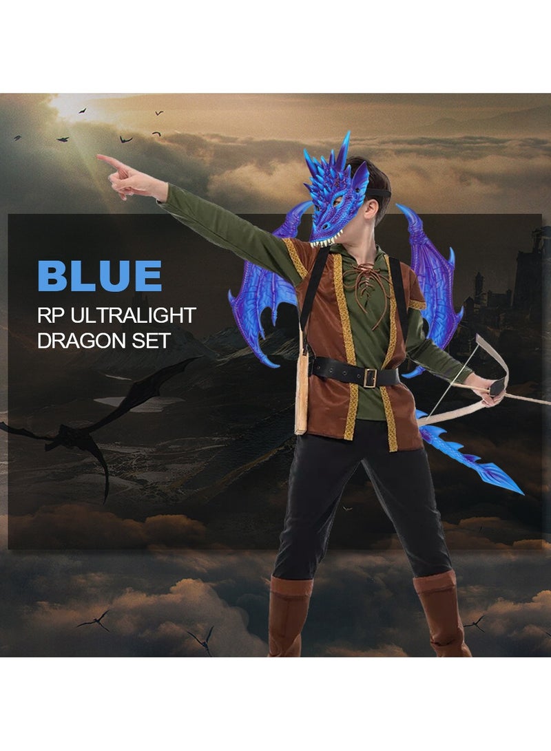 VUCATIN Dragon Costume Cosplay Costume for Kids Dinosaur Wings Tail Mask Set Boys Girls Children Dress Up Props for Festival Cosplay Party Dress Halloween - Image 3