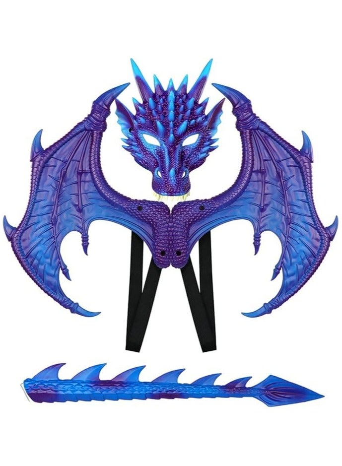 VUCATIN Dragon Costume Cosplay Costume for Kids Dinosaur Wings Tail Mask Set Boys Girls Children Dress Up Props for Festival Cosplay Party Dress Halloween - Image 4