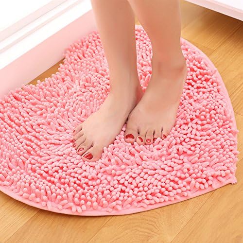 AWIZOM 2 Pack Valentines Day Heart Rug Valentine Heart Shaped Door Mat Pink Bathroom Heart Mat Soft Fluffy Heart Area Rug for Home Living Room Bedroom Kitchen Decor20 x 24 Inches Pink - Image 1