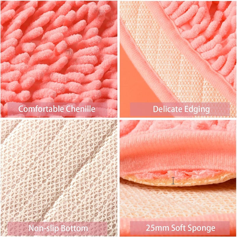 AWIZOM 2 Pack Valentines Day Heart Rug Valentine Heart Shaped Door Mat Pink Bathroom Heart Mat Soft Fluffy Heart Area Rug for Home Living Room Bedroom Kitchen Decor20 x 24 Inches Pink - Image 3