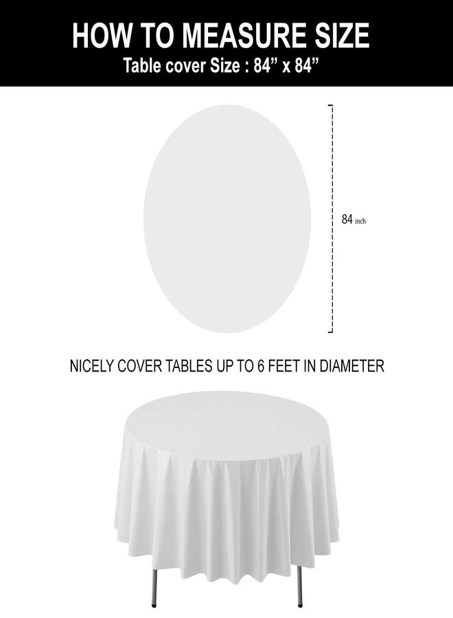 Party Essentials Heavy Duty 84" Round Plastic Table Cover Available in 22 Colors, Light Blue - Image 3