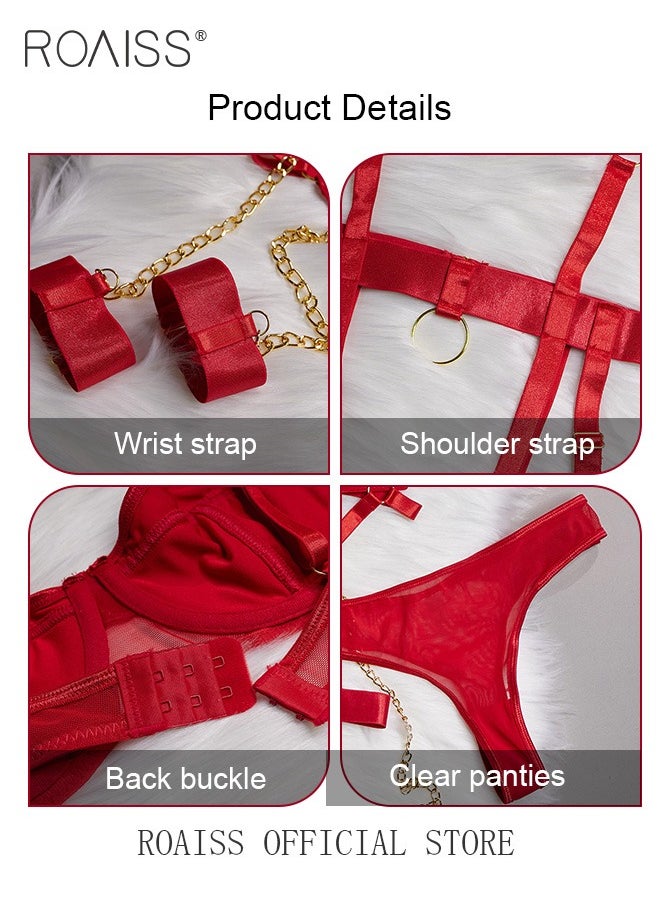 roaiss Women's Halter Bandage Lace-Up Underwear Drawstring Clothing Underwear Set Ladies Bodysuit for Women Wife Girlfriend  - Image 2