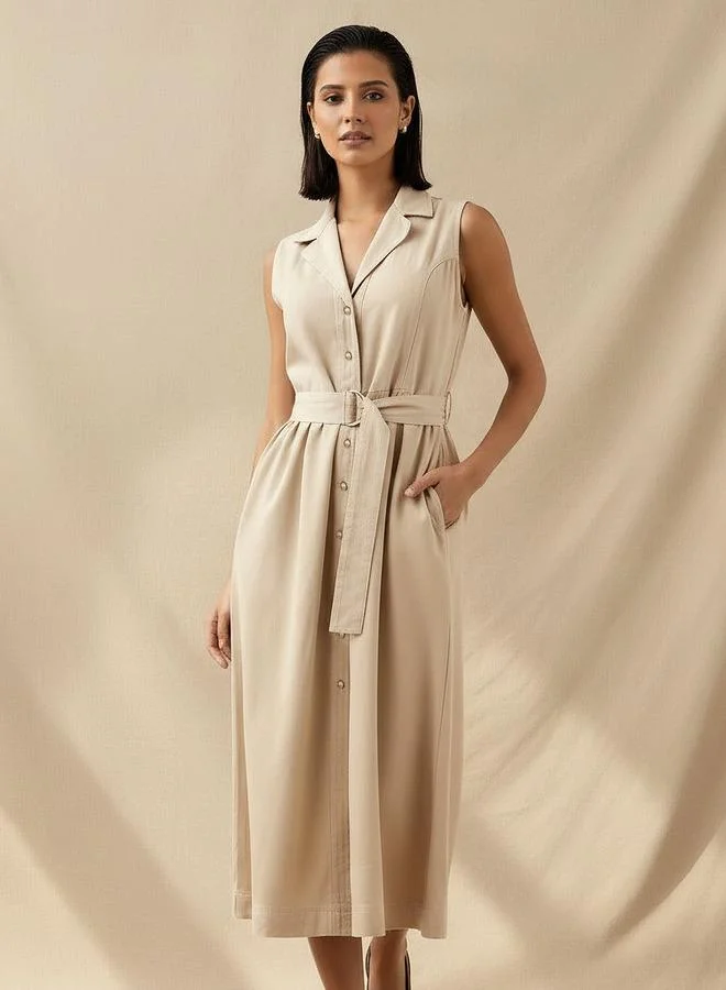 Splash FAV Denim Party Resort Shirt Dress With Belt