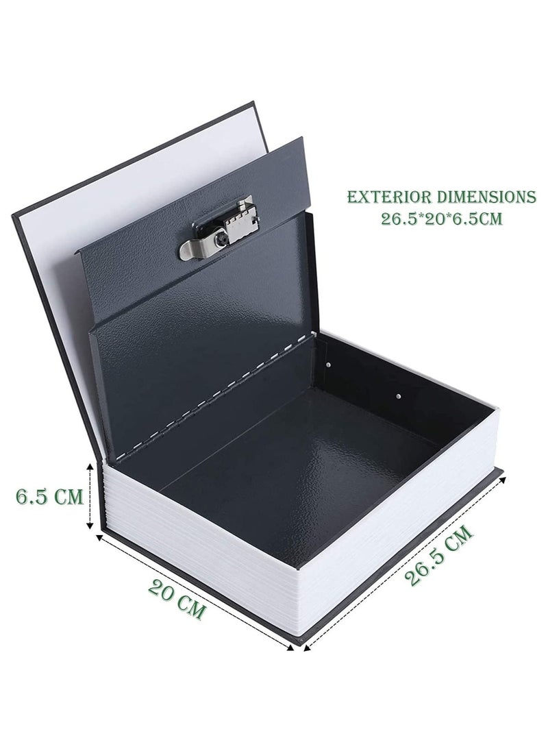 Rubik - Book Safe with Combination Lock, Home Dictionary Diversion Hidden Secret Metal Safe Box for Money Jewelry Passport (26.5 x 20 x 6.5cm) Navy Blue Large - Image 1