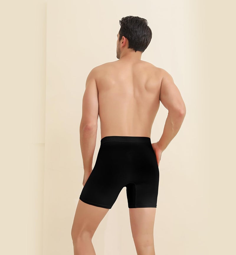 HAVVIS Men's Performance Underwear Boxer Briefs Soft Comfortable Bamboo Viscose Underwear for Men Multipack (L, Boxer Briefs : C05-6 Pack - Black) - Image 3