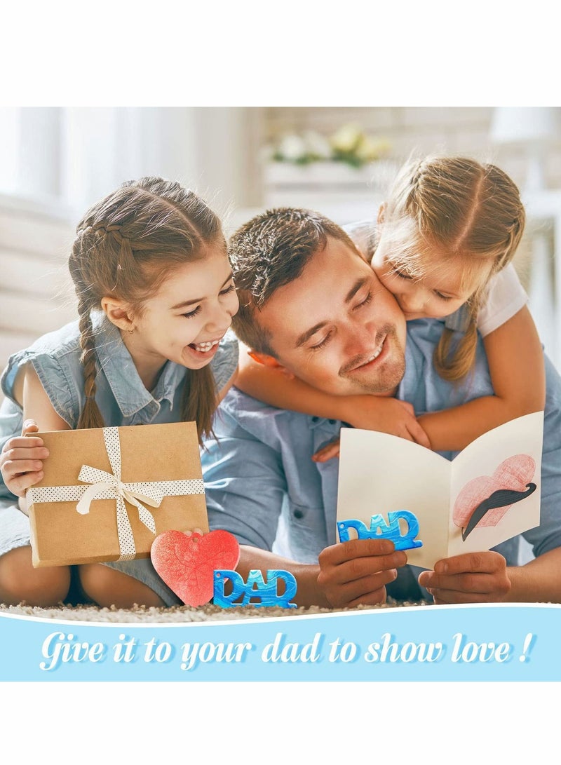 Excefore Mom Dad Keychain Resin Molds, 6 Pcs Silicone Mom Dad Letter Keychain Molds Heart Shape Keychain Pendant Mold with 10 Pieces Key Rings for DIY Keychain Jewelry Home Decorations Making Supplies - Image 5