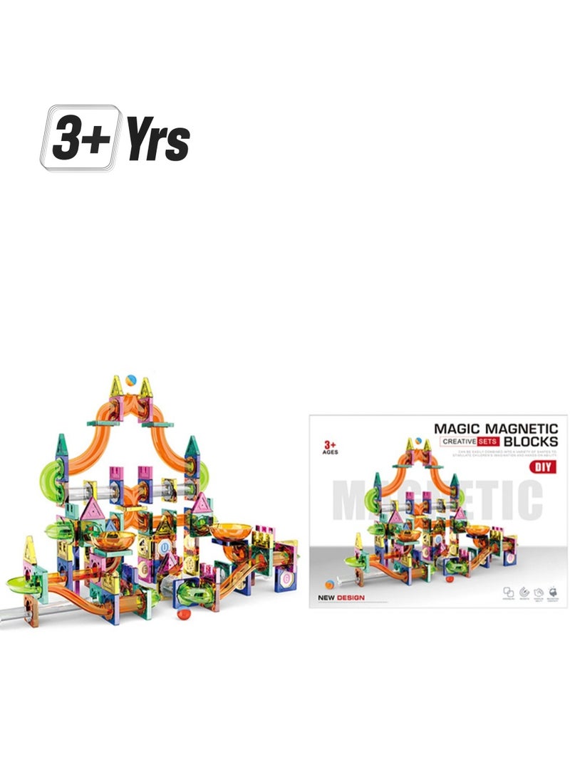 Building Blocks Toy Set - Sliding Ball Magnetic Building Blocks 3D Building Blocks for Children Aged 3-8, Educational Building Blocks for Creative Stacking and Learning, Hands-On Play Educational Children's Birthday Gift (Approx. 297 Pieces)  - Image 1