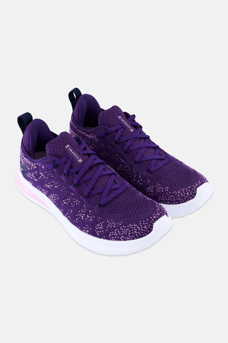UNDER ARMOUR أحذية جري نسائية UA W Velociti 3 IWD مزودة بأربطة، بنفسجي - Image 3