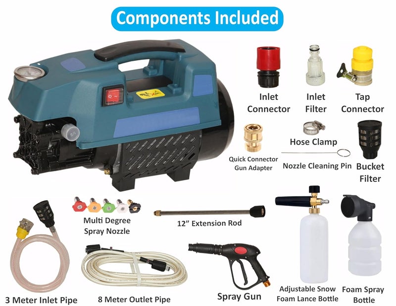 Digital Craft Digital Craft Car Washer 220v Electric Home Portable Brush The Car Water Grab High Power Strong Washing Machine 2500W High Pressure Clean MachineSnow Foam Lance Gun5Pc Nozzel Set  - Image 2