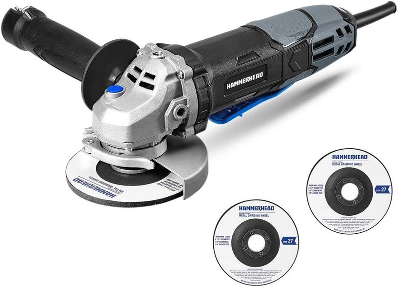 HAMMERHEAD 6-Amp 4-1/2 Inch Angle Grinder with 3 pcs Grinding Wheel – HAAG060 - Image 1