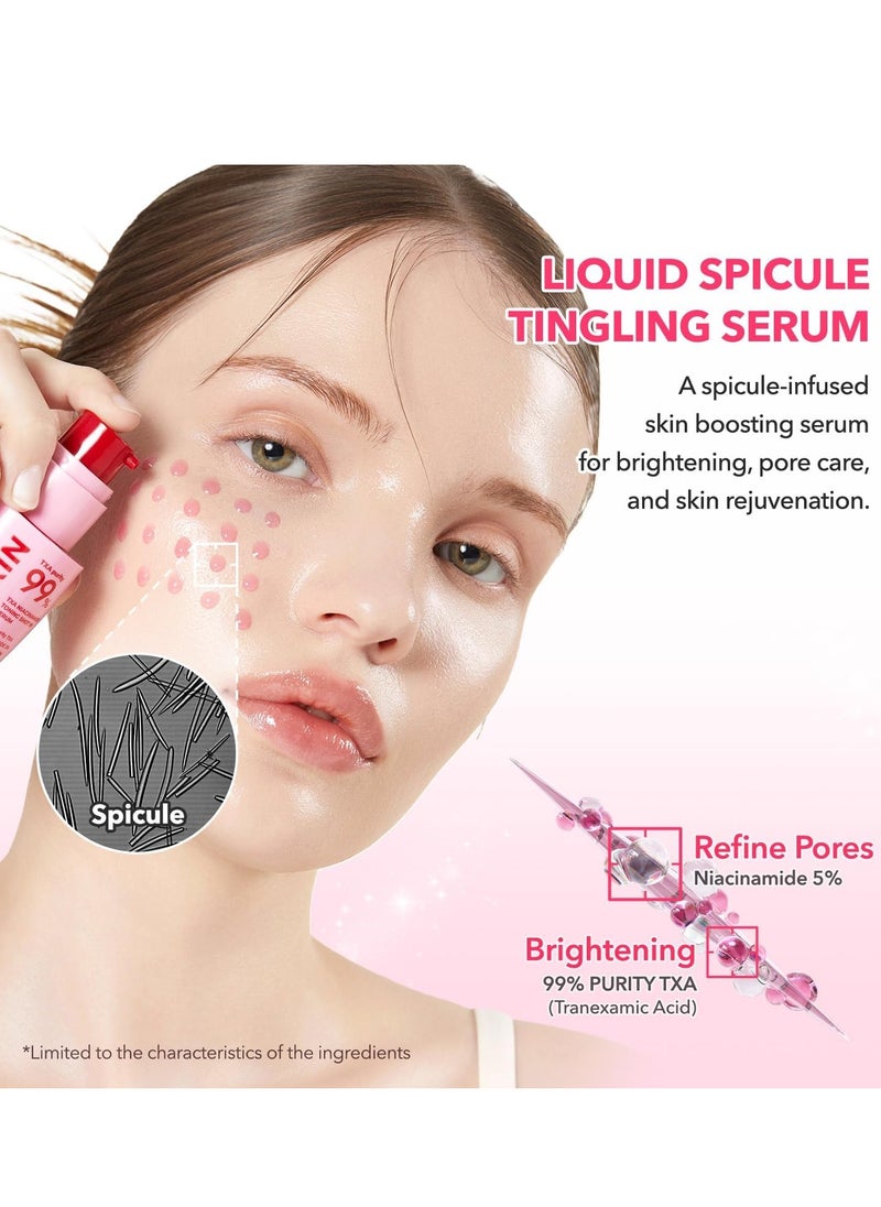 APRILSKIN TXA Niacinamide Toning Shot 99 Spicule Facial Serum｜Skin Booster Serum｜99% High-Purity Tranexamic Acid 3% + Niacinamide 5% for Uneven Skin Tone, Pore Care｜Korean Skin Care｜1.01 fl. oz.