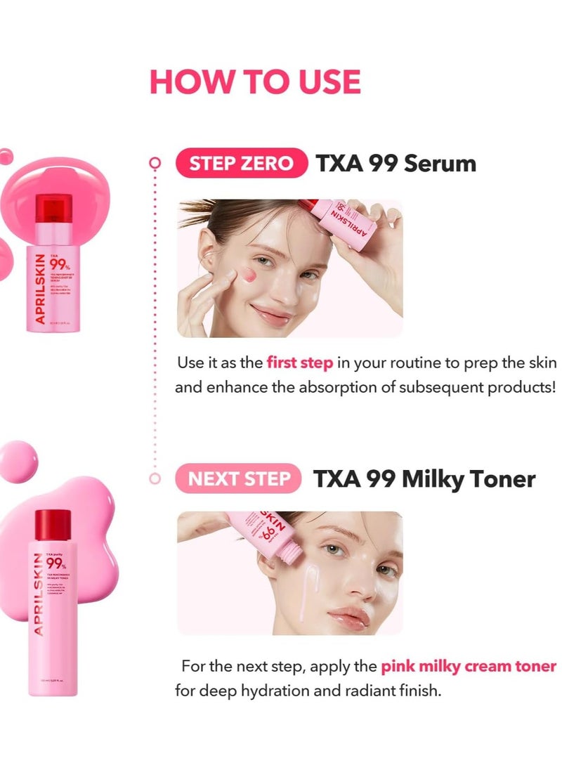 APRILSKIN TXA Niacinamide Toning Shot 99 Spicule Facial Serum｜Skin Booster Serum｜99% High-Purity Tranexamic Acid 3% + Niacinamide 5% for Uneven Skin Tone, Pore Care｜Korean Skin Care｜1.01 fl. oz.