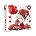 Larkipuzz Funny Valentine Gnome Puzzles for Adults 1000 Pieces Cute Love Cupcake Jigsaw Puzzle Challenging Red Rose Art Puzzles - Image 2