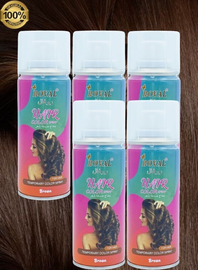 ROVAL 5 Pieces Roval Temporary Hair Color Spray Brown  - Image 1