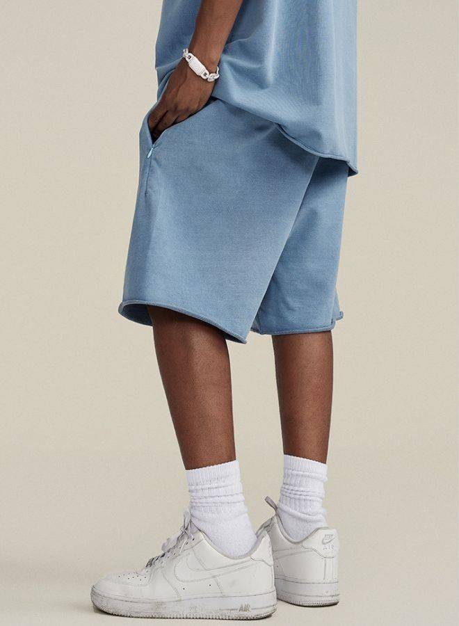 Mei Stylish Men's Casual Relaxed Fit Drawstring Pure Cotton Short - Image 3