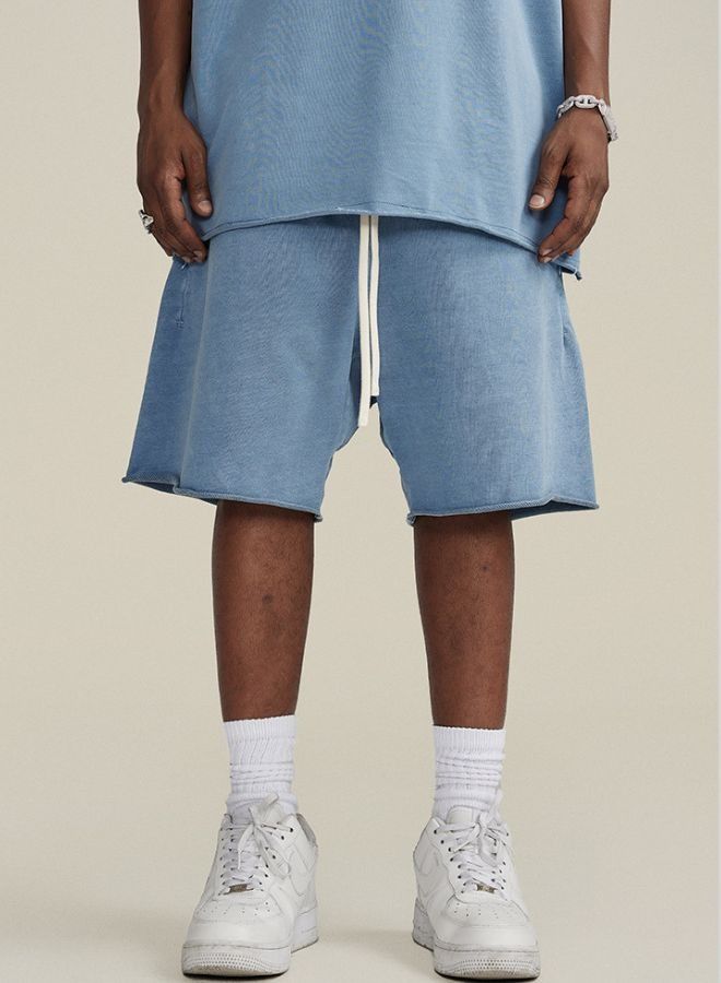 Mei Stylish Men's Casual Relaxed Fit Drawstring Pure Cotton Short - Image 2