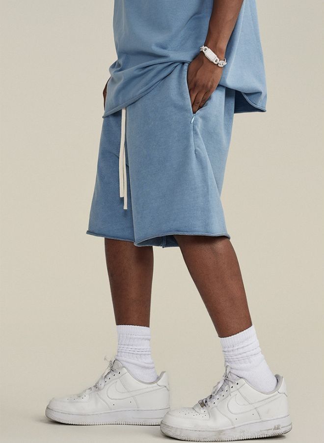 Mei Stylish Men's Casual Relaxed Fit Drawstring Pure Cotton Short - Image 5