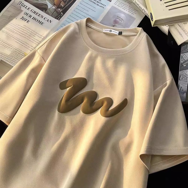 Short-Sleeved T-Shirt Men'S Summer Teenager Fashion Brand Suede T-Shirt American Casual Round Neck Half-Sleeved T-Shirt - Image 5