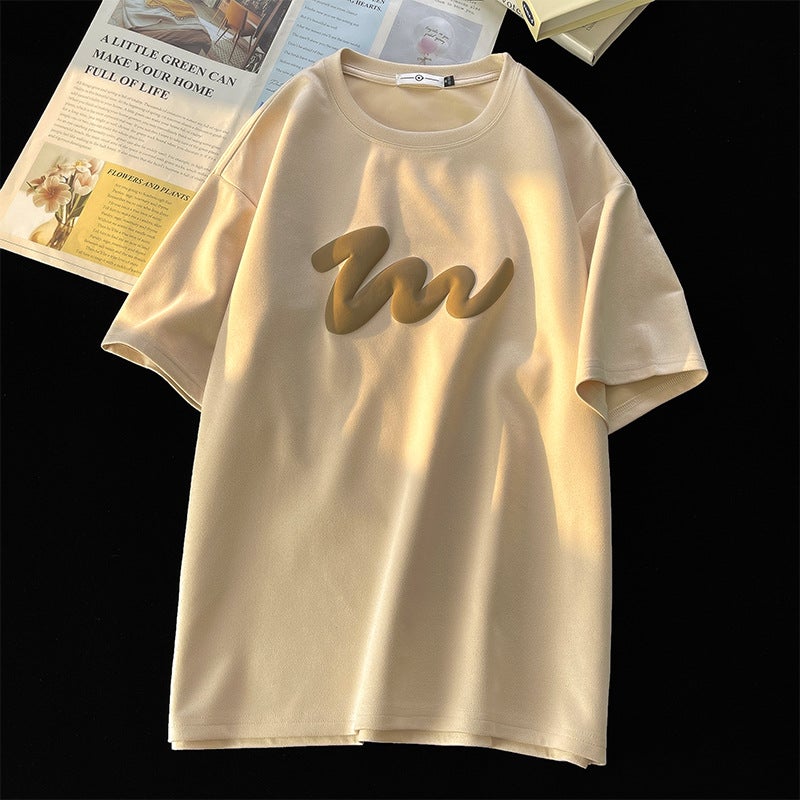 Short-Sleeved T-Shirt Men'S Summer Teenager Fashion Brand Suede T-Shirt American Casual Round Neck Half-Sleeved T-Shirt - Image 4