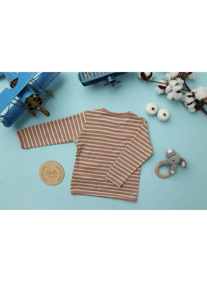 Sheer Hugs Sheer Hugs Casual Stripe Full Sleeve T-Shirts for Boys, Nude