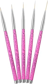 Sibba 5 Pieces Eyeliner Brush Line Thin Fine Pointed Micro Brushes Makeup Applicator Eye Shadow Tool Plastic Wands Nail Art Painting Pen Easter Party Cosmetic - Image 3