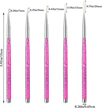 Sibba 5 Pieces Eyeliner Brush Line Thin Fine Pointed Micro Brushes Makeup Applicator Eye Shadow Tool Plastic Wands Nail Art Painting Pen Easter Party Cosmetic - Image 5